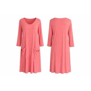 Fresh Produce Peach Coral Beach Lounge Dress Sz M USA Midi Pockets Cover Up